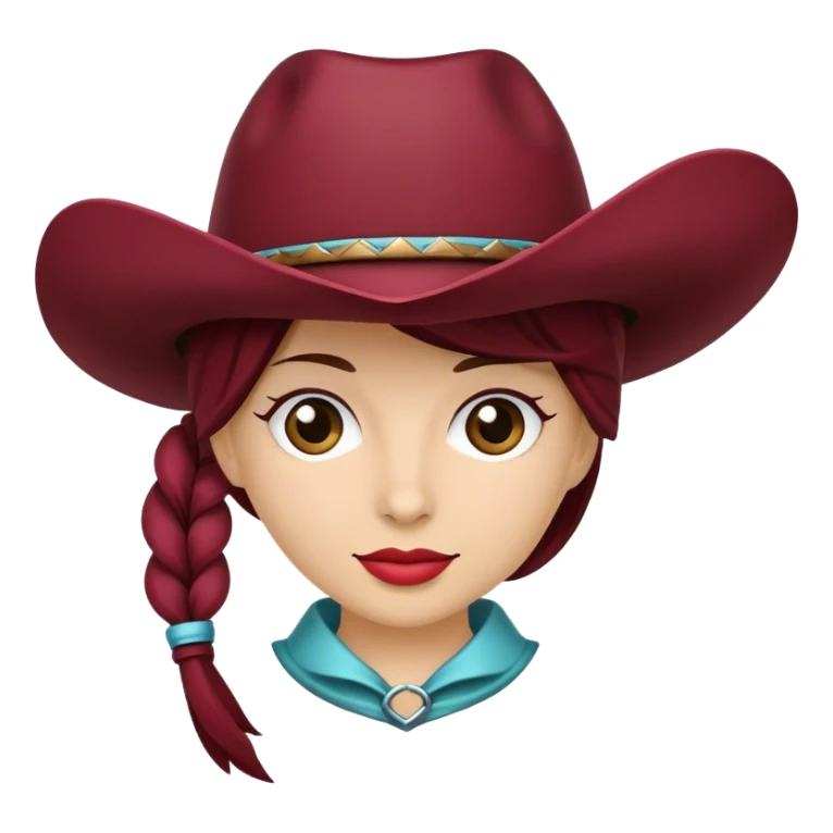 burgundy cowgirl hat just the hat sticker