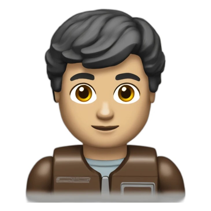 brunette short hair brown eyes lego man sticker