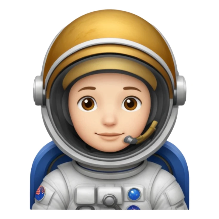 Astronaut with closed helmet rides planets sticker