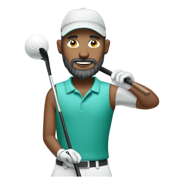 Golfer with salt and pepper hair and beard sticker