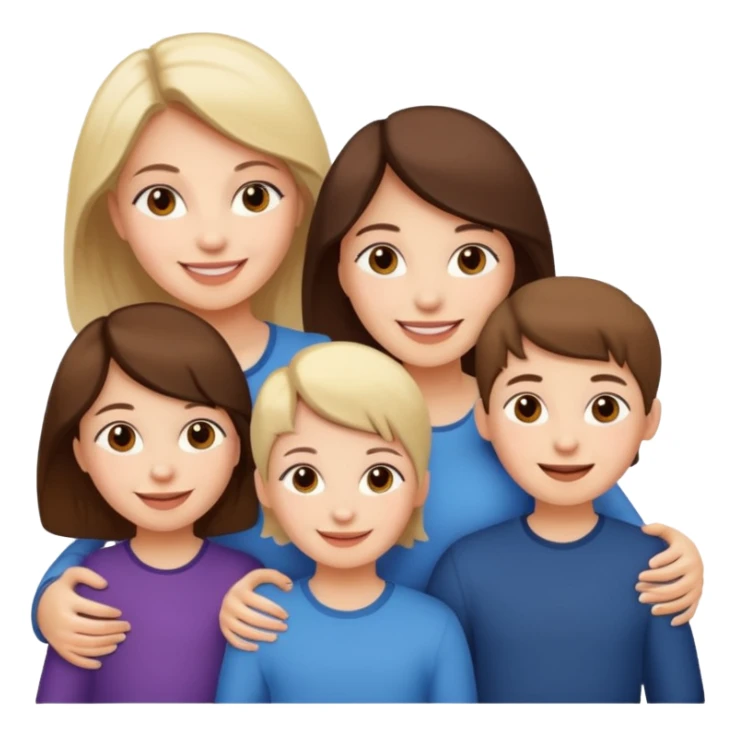 woman with 5 children sticker