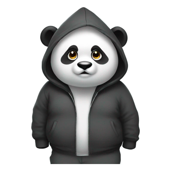Fat Panda wearing a hoodie and a beanie  sticker