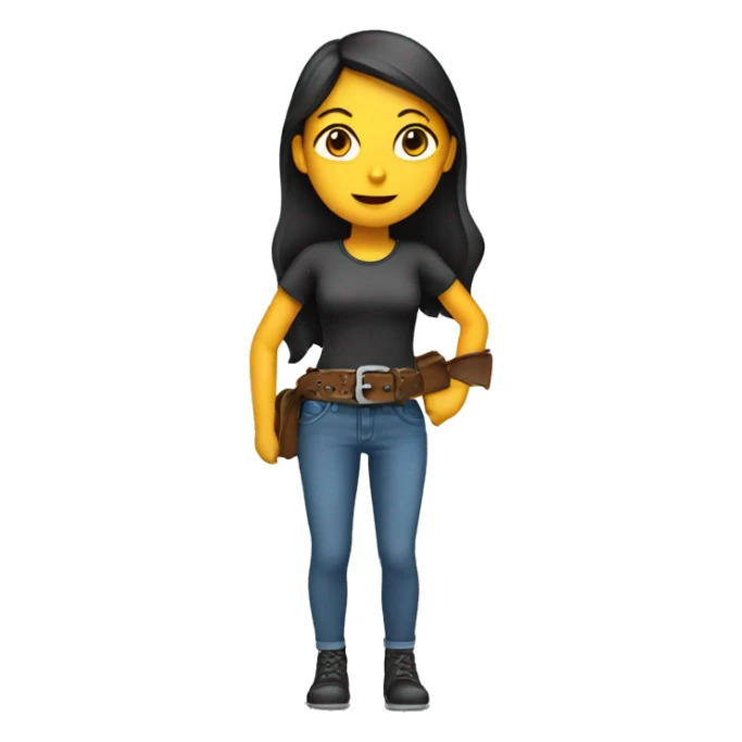 girl holding belt in her hand  sticker