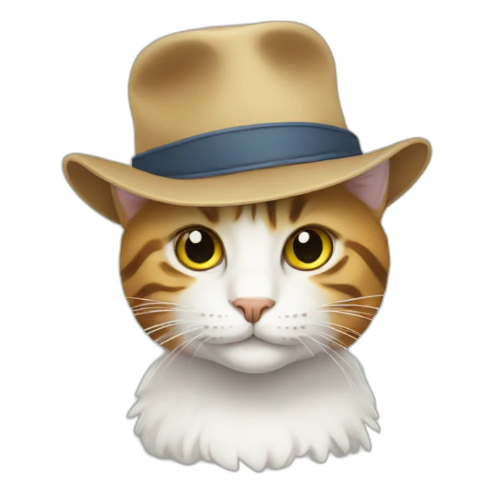 Travel cat with hat sticker