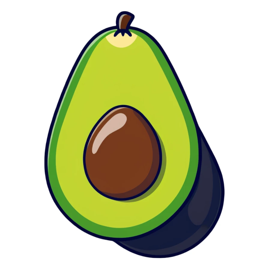 whole uncut avocado showing exterior sticker