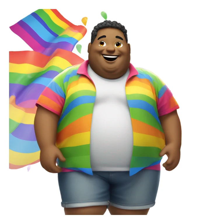 Gay pride obese man sticker