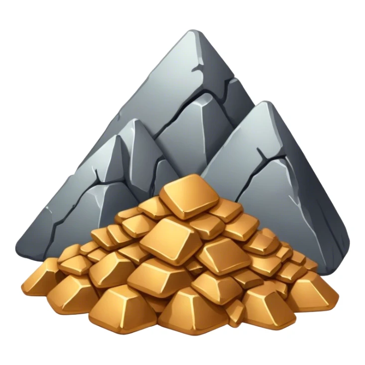 3 piles of rare earth metals sticker