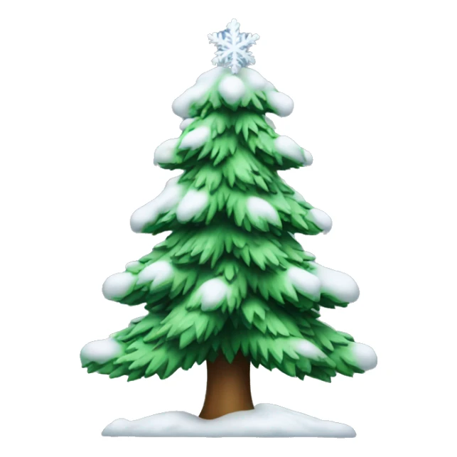 Christmas tree with snow on it sticker
