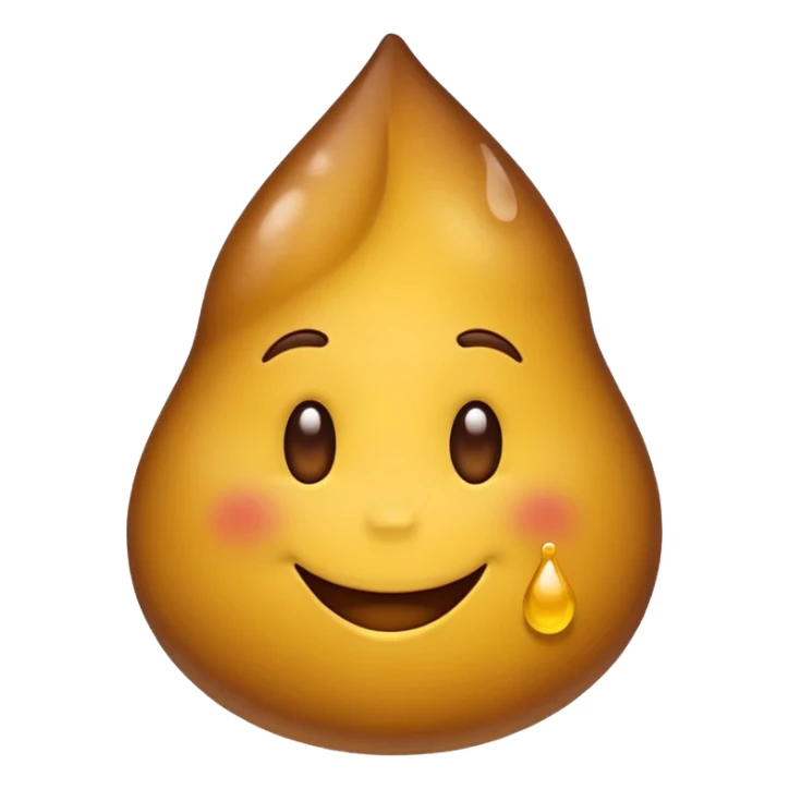 poop emoji and yellow droplet emoji, both with expressive faces sticker