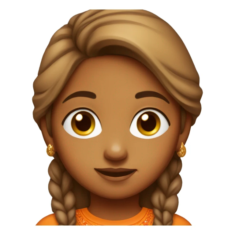 Caramel Indian girl with orange shirt sticker