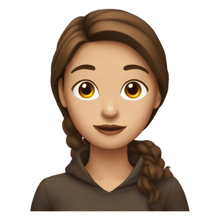 A girl with brown hair drinks coffee sticker