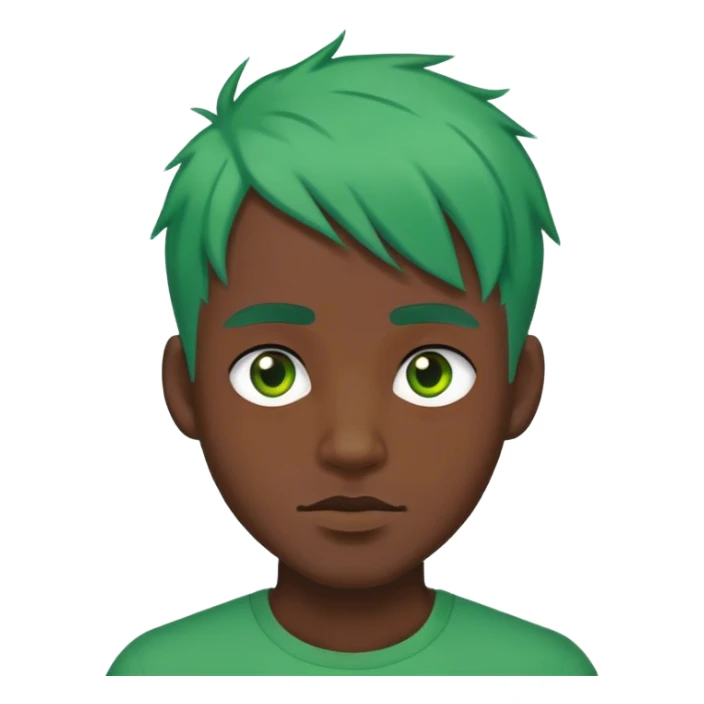 A black man with green hair  sticker