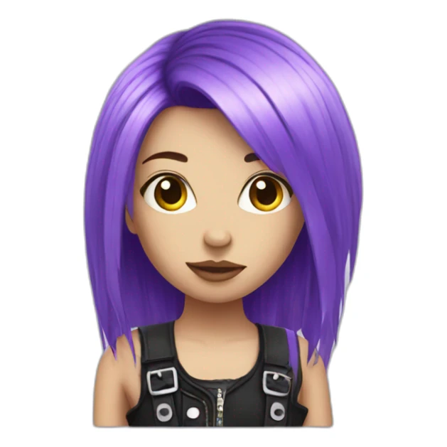 Violet hair punk girl sticker