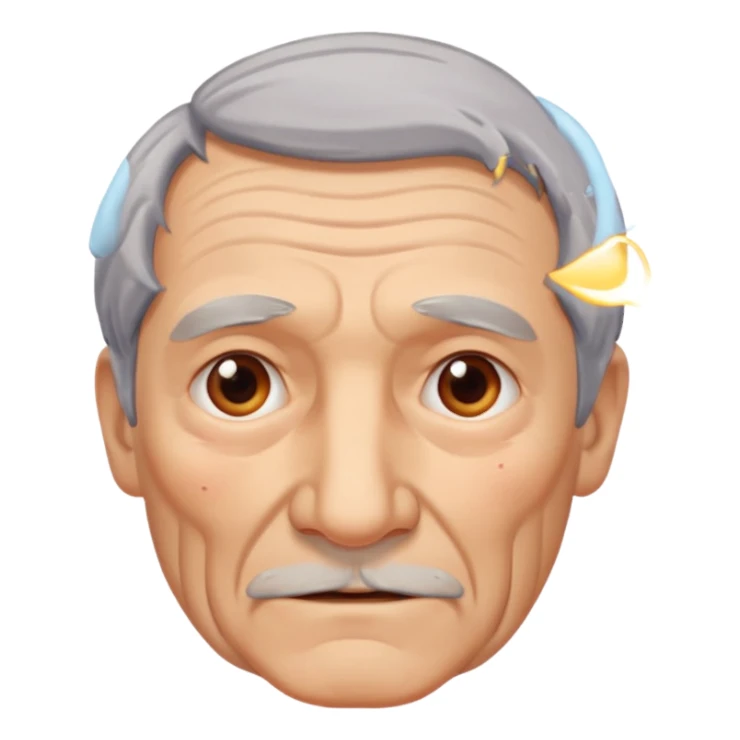 old man with wrinkles, age spots, and gray hair sticker