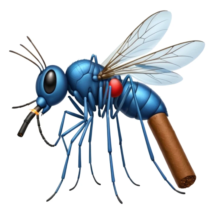 mosquito azul fumando un cigarro sticker
