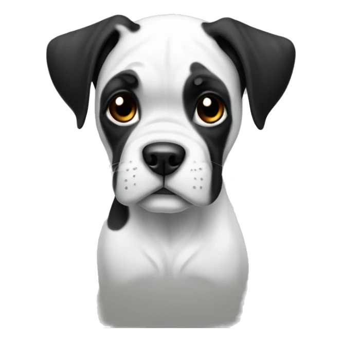 boxer dog puppy black and white sticker