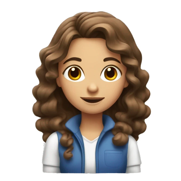 Girl with wavy brown hair with cleaning spray bottle sticker