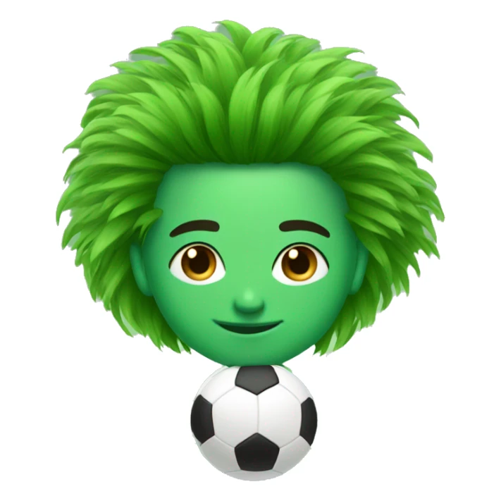 soccer player green grass hair sticker