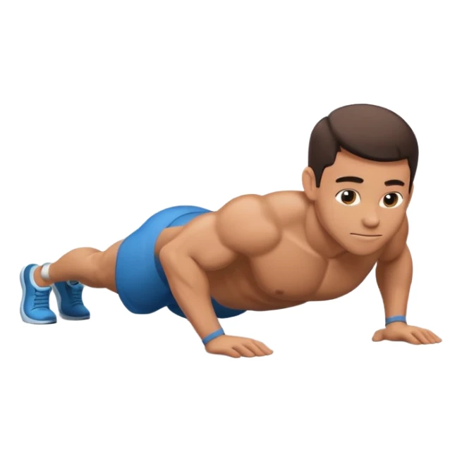 cartoon doing a push up sticker