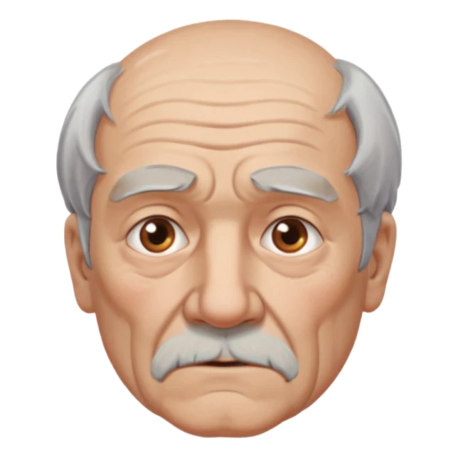 Strict Teacher – old man, serious gaze, raised chalk sticker
