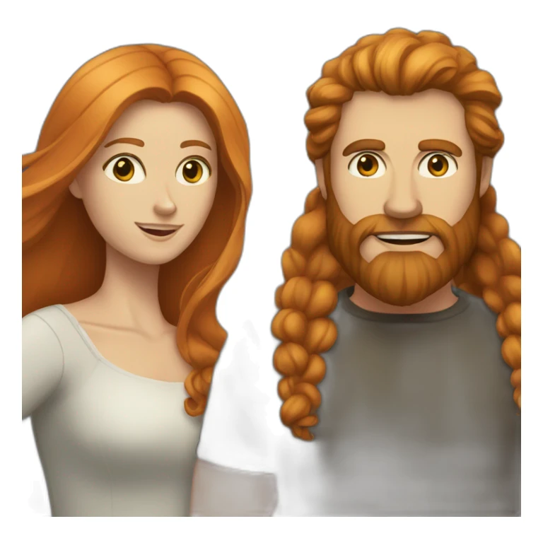 Dark-hair-Bearded-white-man and long haired ginger girlfriend  sticker