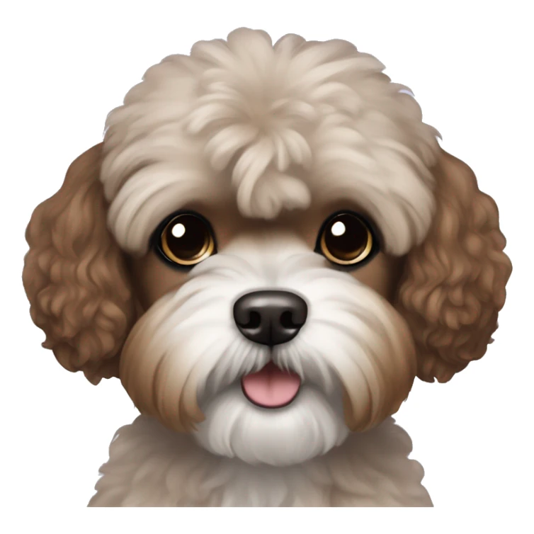 Brown poodle shih tzu mix with black ears  sticker