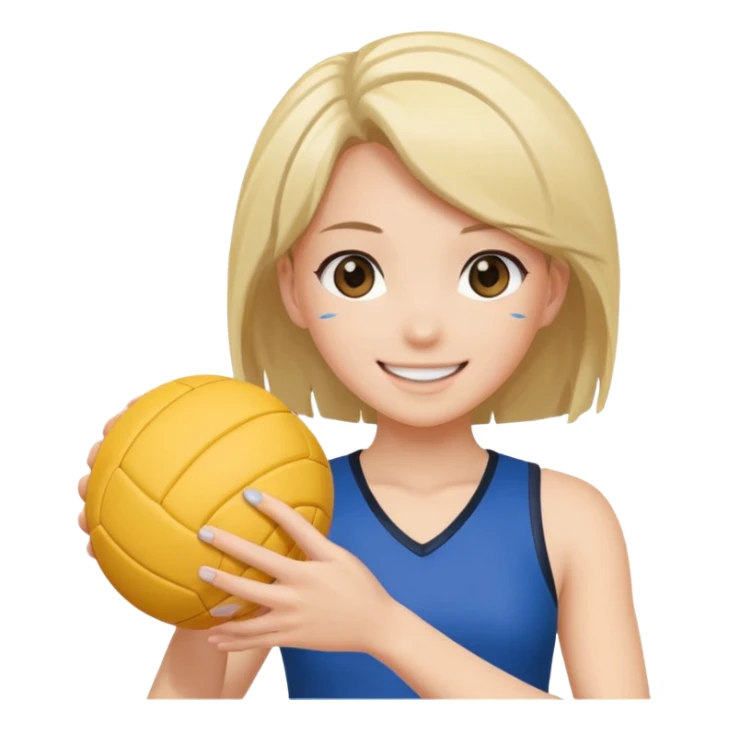 volleyball player, anime girl, with volleyball ball sticker