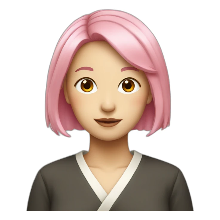 japanese woman with pink hair sticker