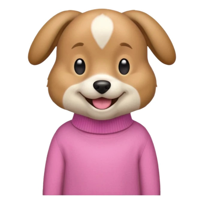Udělat emoji z mého psa s růžovým svetrem  sticker