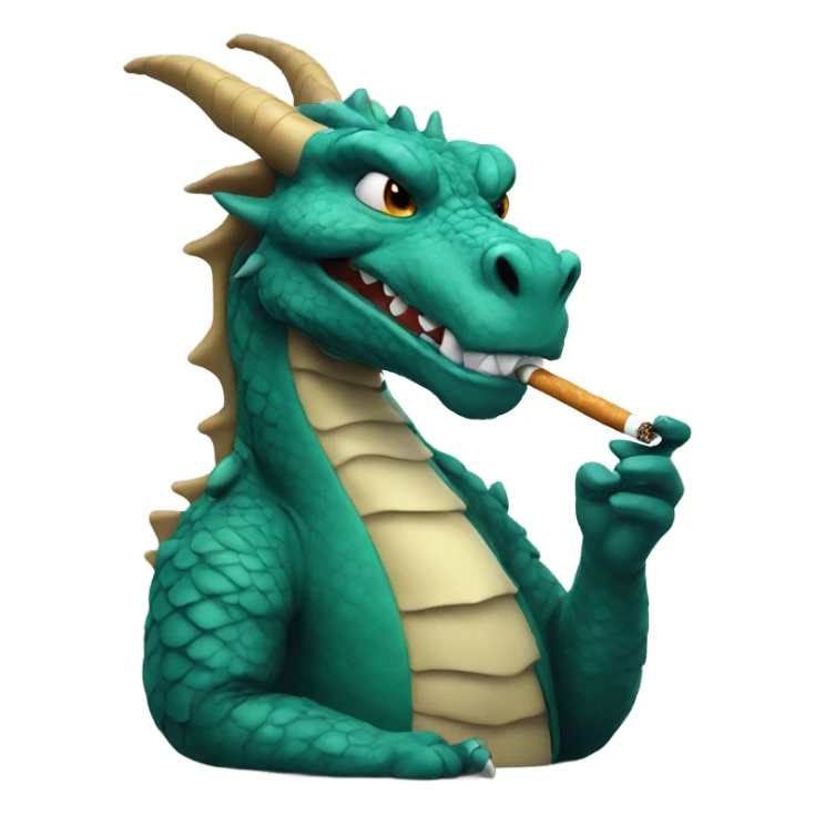 dragon smoking sticker