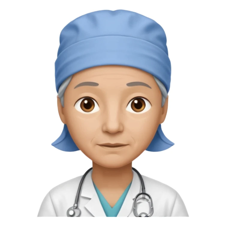 not smiling doctor with scrub cap older sticker