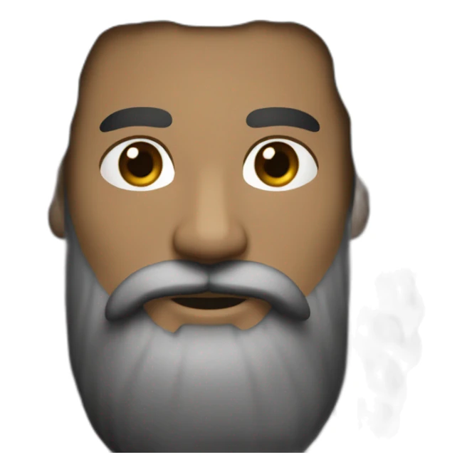 man with long beard and trimmed mustache black haur sticker