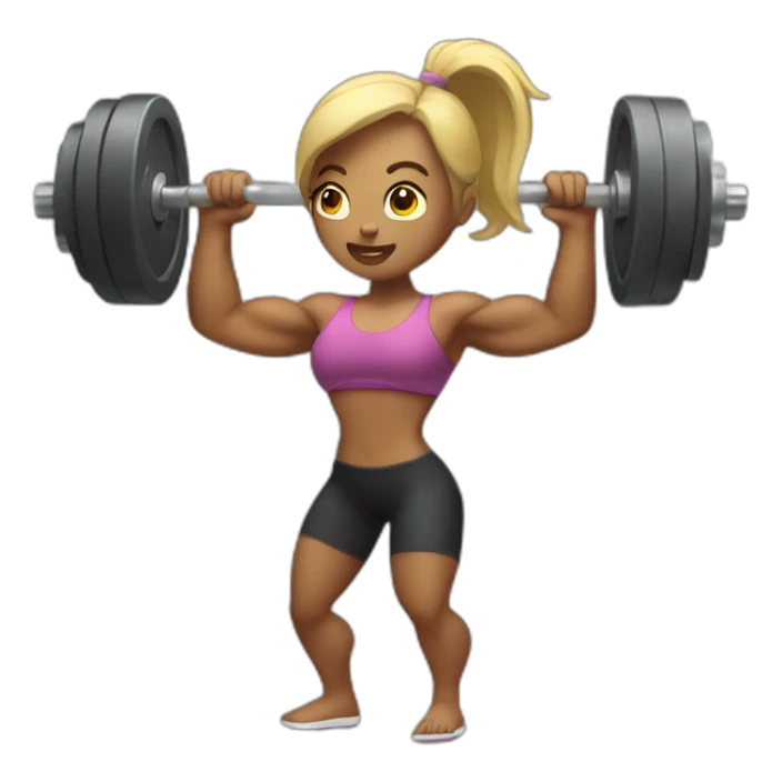 Very Muscular woman lifting weights sticker