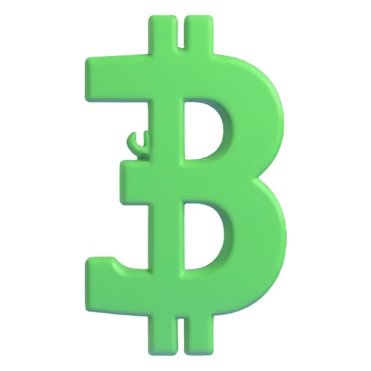 green dollar sign, 3D emoji style sticker