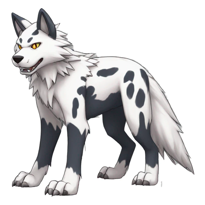  Cool Edgy Digimon-Fakemon-Wolf with edgy markings full body sticker