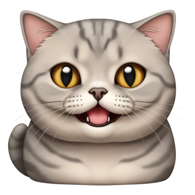 scottish fold british shorthair mix gray cat hissing sticker