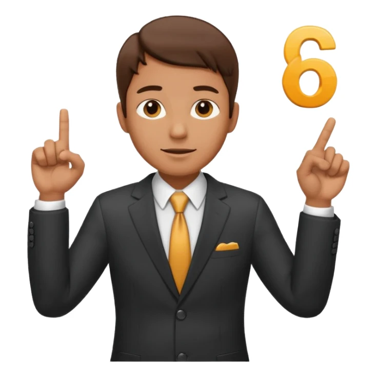 Uomo che indica con le mani  six seven  sticker