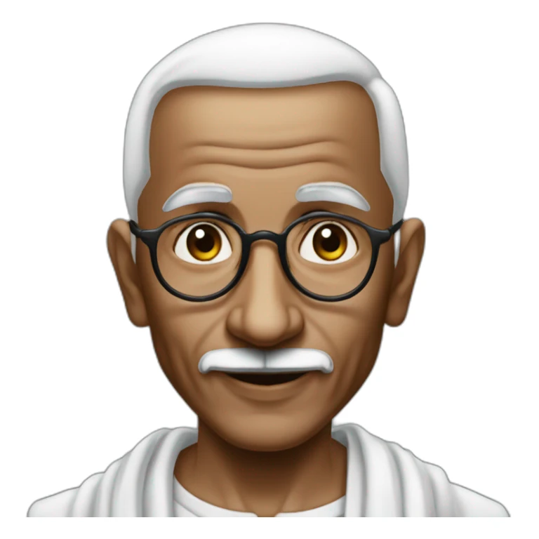 mahatma ghandi but with ariana grande's hairstyle sticker
