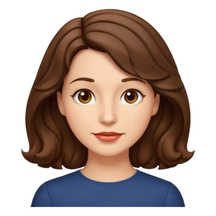 woman, 40s, chin-length wavy brown-ish hair sticker