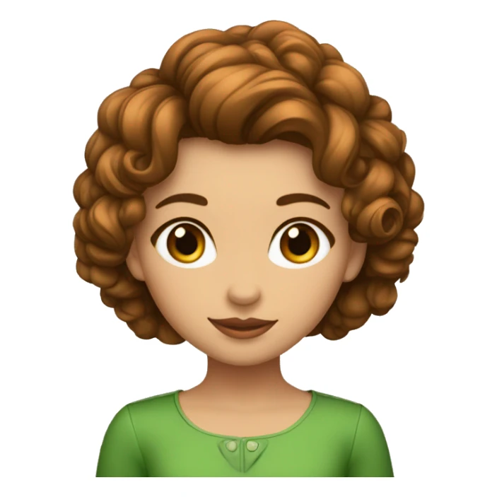Sofia una chica con el pelo rizado y marrón y los ojos verdes sticker