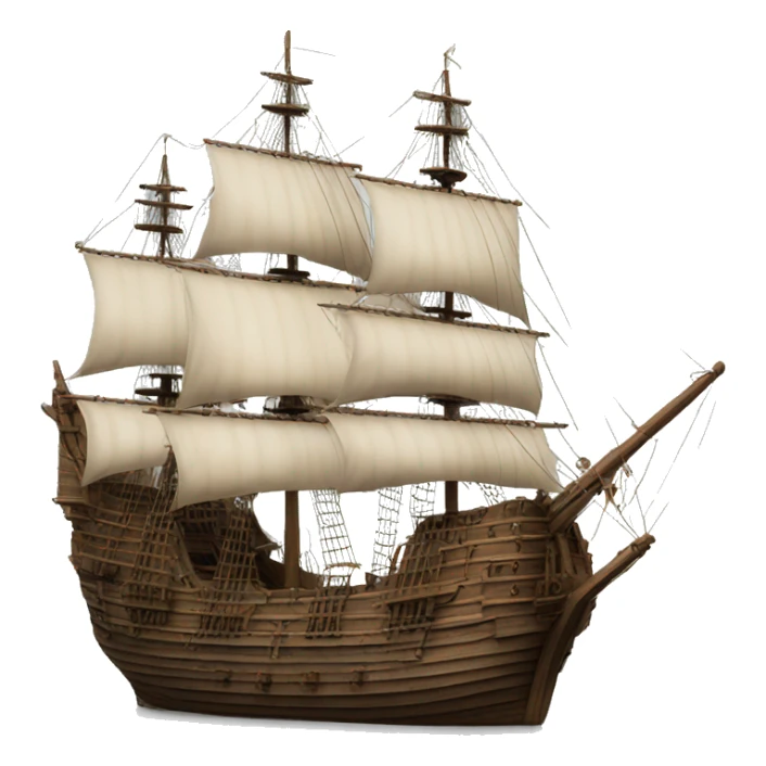 photorealistic XVII century ship sticker