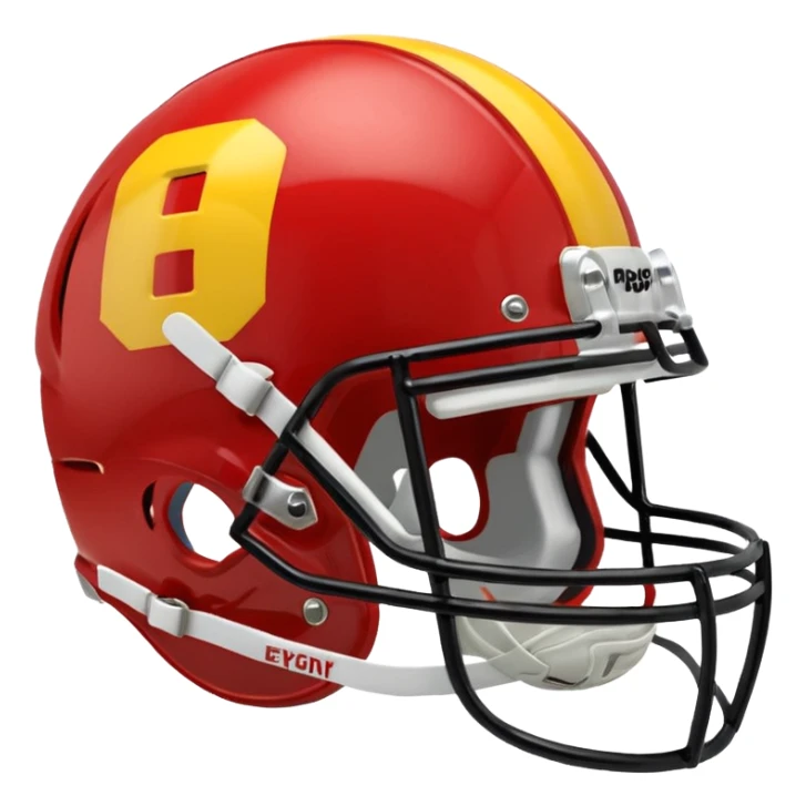 college football player helmets red & yellow mix sticker