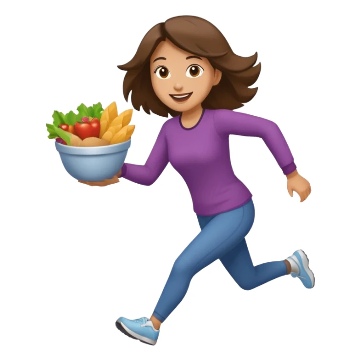 Woman Running to food, must have food  sticker