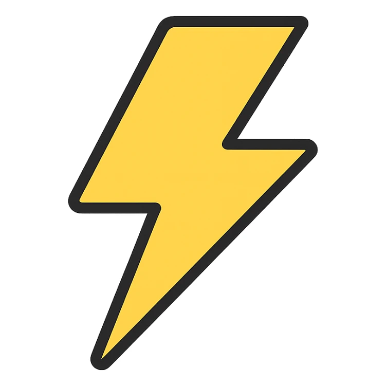 lightning bolt icon with color outline sticker