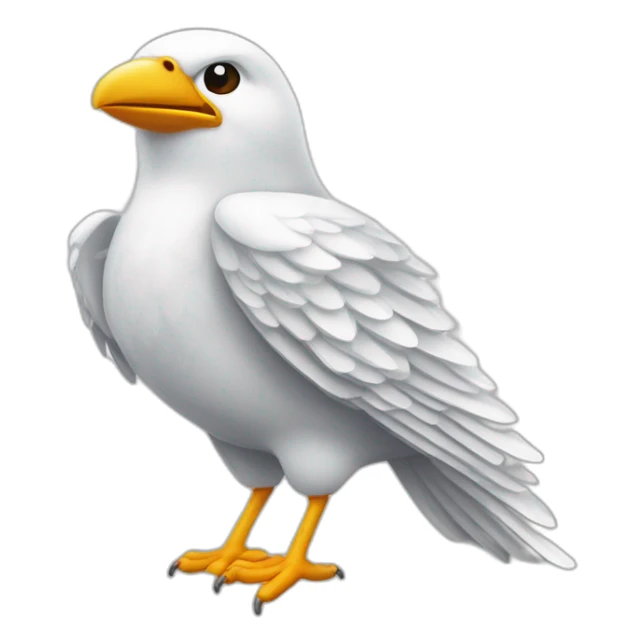 Oiseau blanc de face qui écarte grand les ailes  sticker
