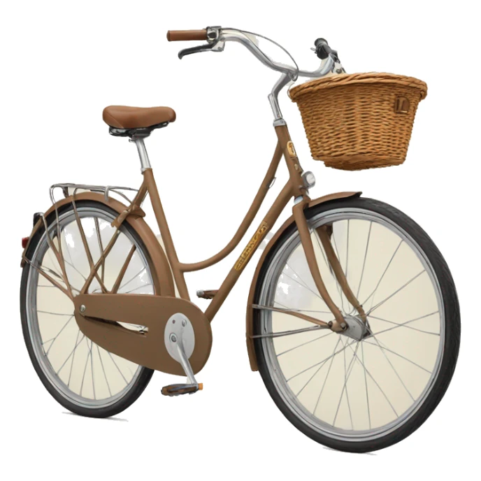 peugeot vintage light brown bike with front basket  sticker