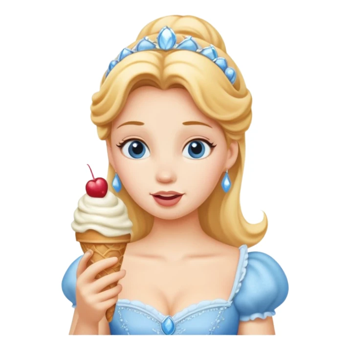 Cinderella eating icecream sticker