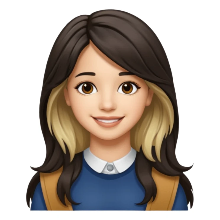 Camila Cabello with long dark brown hair with blonde highlights sticker