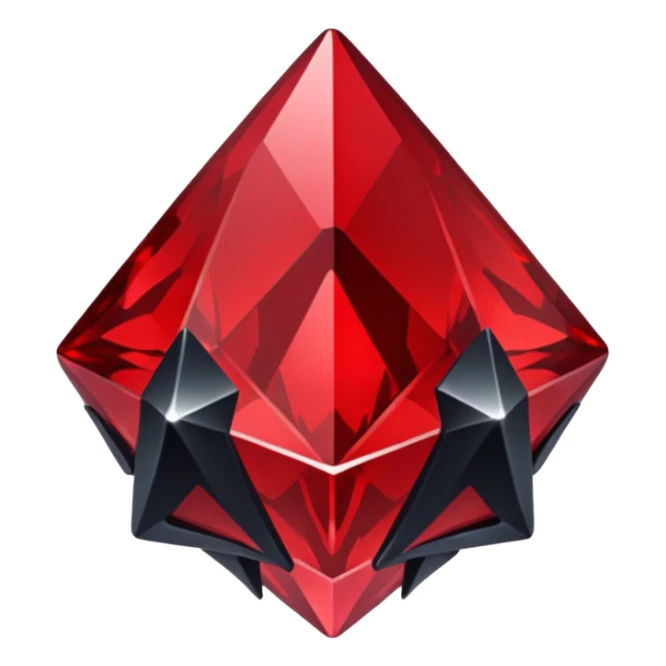 iOS sticker, dark fantasy crystal, monochrome red, minimal sticker