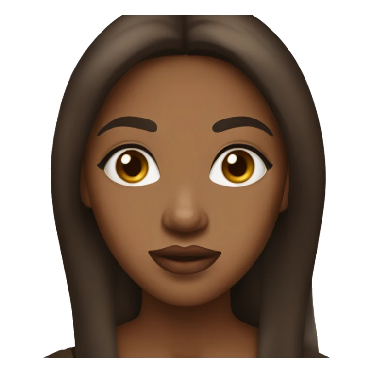 Three Musketeers black woman smooth long brown hair big lips sticker